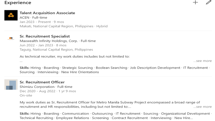 iwork.ph - Are you in need of skilled talent to enhance your team but require flexibility in the recruitment process? I am the one! As a part-time recruiter, I offer my expertise in identifying and connecting top-notch candidates with your organization's unique requirements. I have 5 years experience working in various company most specifically for Construction and Renewable company. - I will help with your hiring