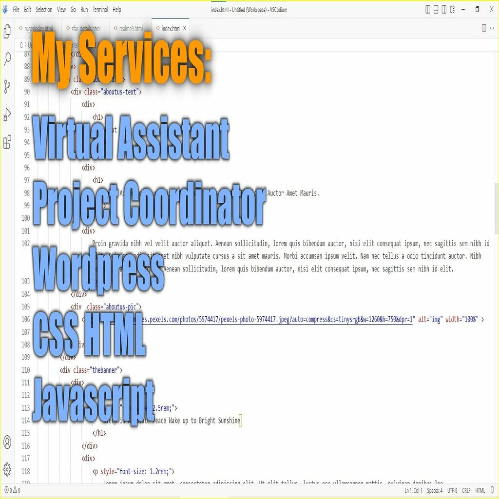 46167Virtual Assistant ,  CSS HTML , Javascript , WordPress