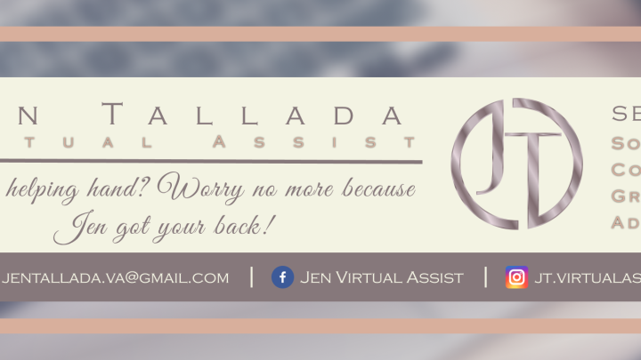 iwork.ph -  Hey there! Jen here, your tech-savvy VA! I also have experience working as a Virtual Assistant. I know sometimes we want to delegate tasks to others. Well? Worry no more! I got your back! ????What I can do for you:???? Administration Task???? Schedule Appointments???? Email Management???? Be your Assistant???? Social Media Management???? Graphics Design and Video Editing???? Reels creation???? Customer Service???? Data Research - General Virtual Assistant