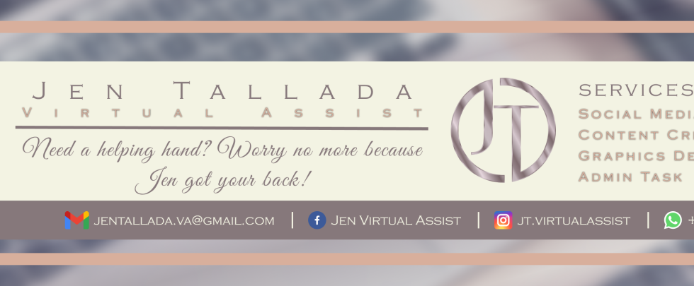 iwork.ph -  Hey there! Jen here, your tech-savvy VA! I also have experience working as a Virtual Assistant. I know sometimes we want to delegate tasks to others. Well? Worry no more! I got your back! ????What I can do for you:???? Administration Task???? Schedule Appointments???? Email Management???? Be your Assistant???? Social Media Management???? Graphics Design and Video Editing???? Reels creation???? Customer Service???? Data Research - General Virtual Assistant