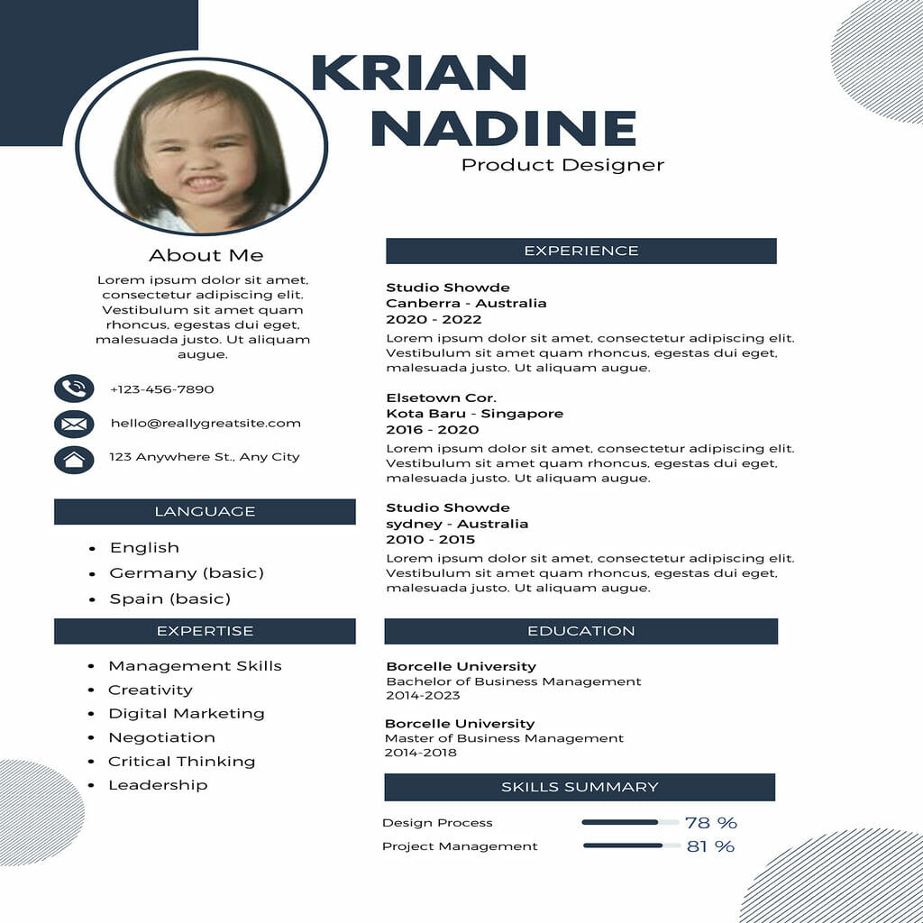 65375Cv/Resume/Biodata