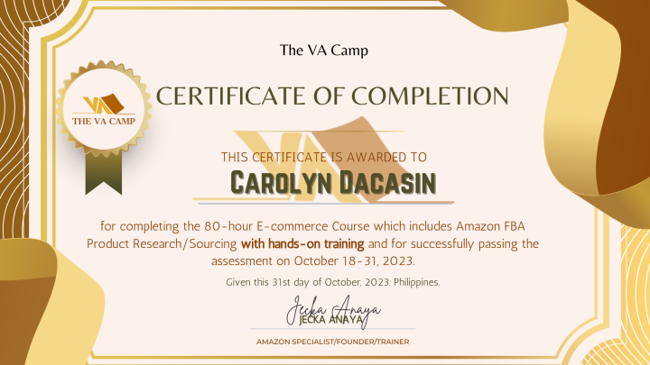 iwork.ph - Hello! I'm Carolyn, a Graduate of Bachelor of Science in International Hospitality Management here in Pearl of the Orient, the Philippines. I am an Amazon Product Researcher who is passionate about doing my job. - Product Research | Amazon FBA