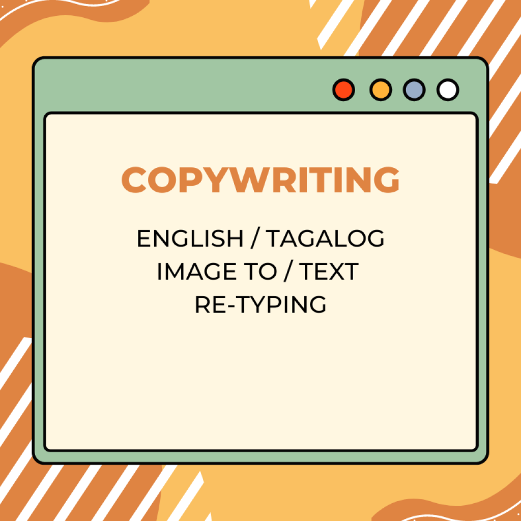 95064COPY WRITER – ENGLISH TO TAGALOG
IMAGE TO TEXT